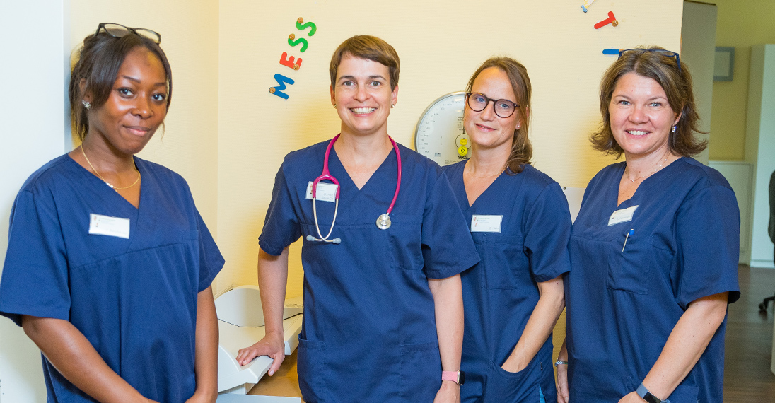 Unser Team: Y. Berghäuser, Dr. S. Ott, G. Helm und S. Fahnemann (von links)